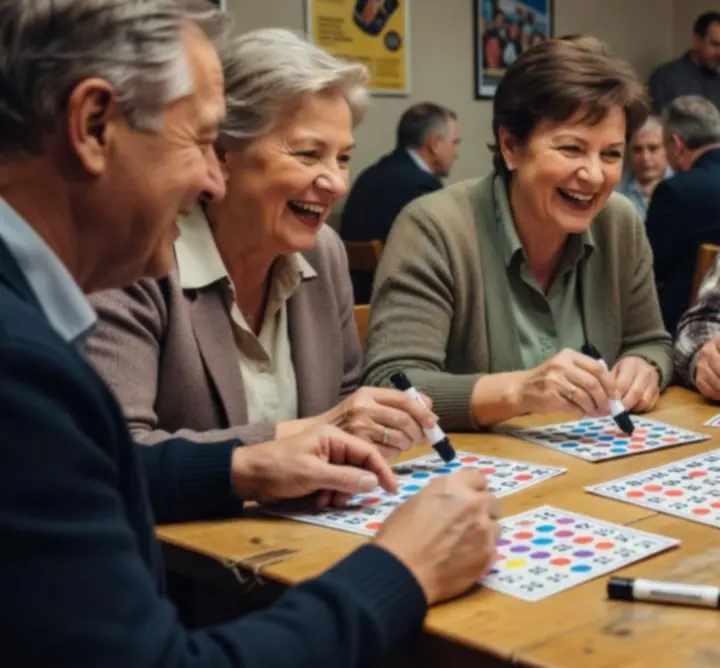Ludzie grający w bingo podczas wieczoru w KLUB CIRCLE ZONE