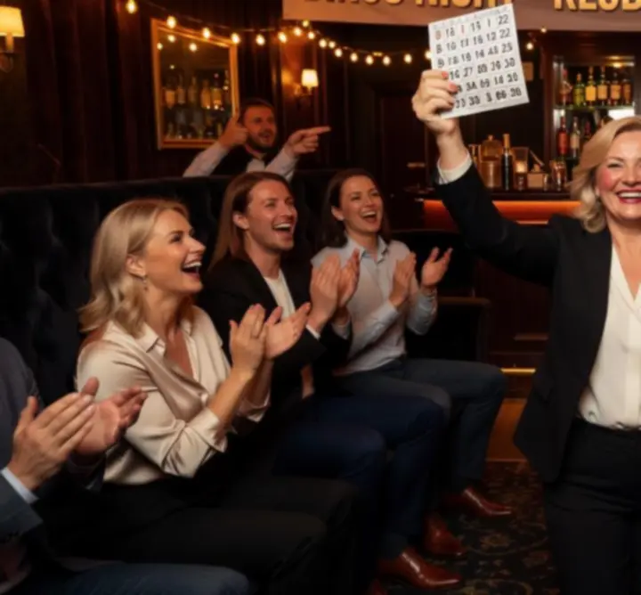 Zwycięzca bingo świętujący wygraną w KLUB CIRCLE ZONE